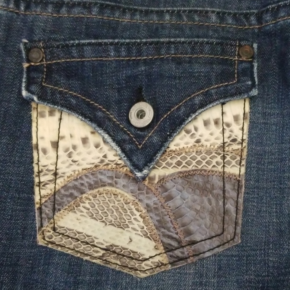 MissMe Snakeskin Embellished Jeans! JP4522B 28x31½ - Picture 2 of 8